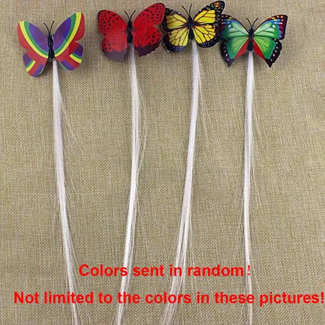 Colorful Butterfly LED Wigs Glowing Flash Hair Accessories Braid Clip Hairpin Decoration Ligth Up Show New Year Christmas Party
