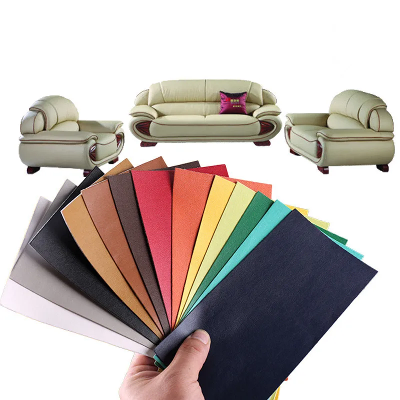 

Sofa Repairing Patches Fine lines Sheepskin pattern Leather PU Fabric Stickers Self-adhesive stick on Scrapbook Fabric badges