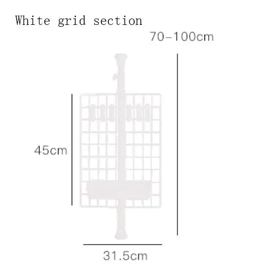 Кухонная полка неперфорированная настенная подвесной горшок стойка для лопат крюк телескопическая подвеска приправа Настоящий сайт подвесной стеллаж LU4184 - Цвет: White grid section