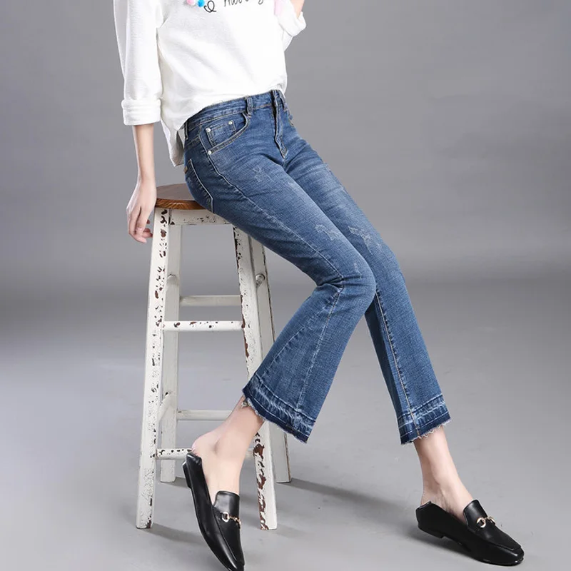All Sizes XXS 7XL Low Waist Women Jeans Elasticity Womens Bell Bottom Pants Mom Jeans Big Sizes