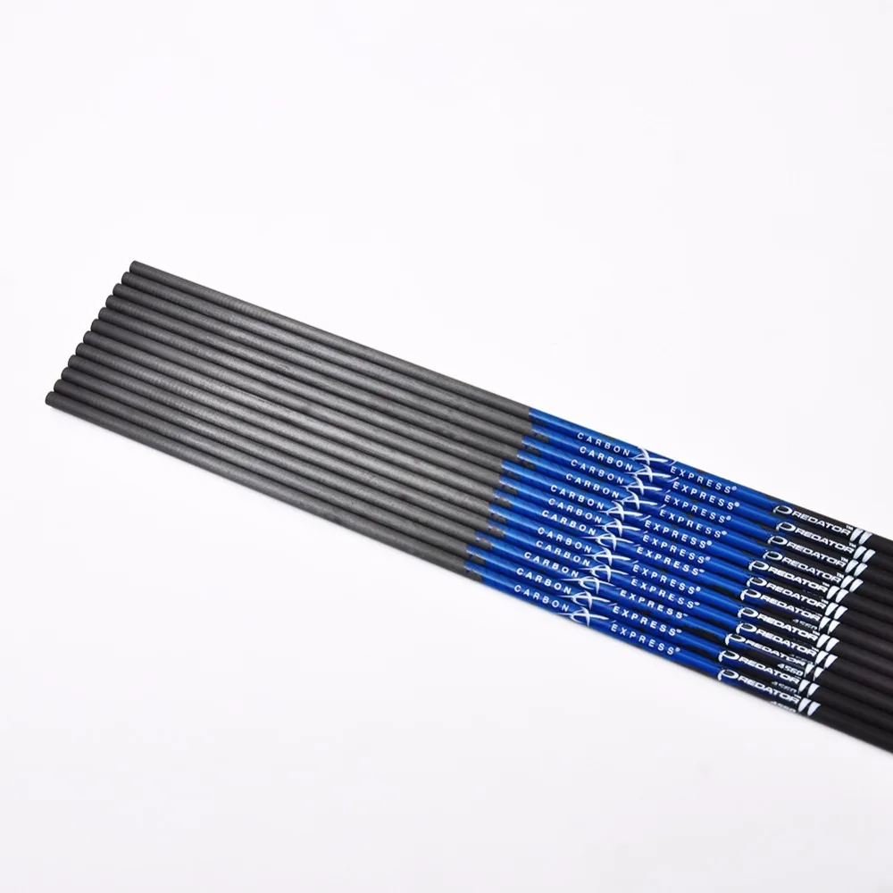 

Archery 12pcs Pure Carbon Arrows Shaft Spine400-1000 ID4.2mm for Bow Recurve Bow Hunting /Shooting