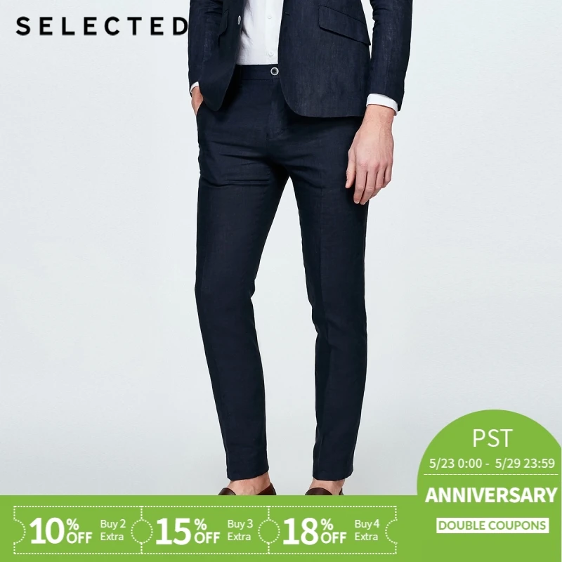 

SELECTED Flax slim fit leisure suit pants S|418218502