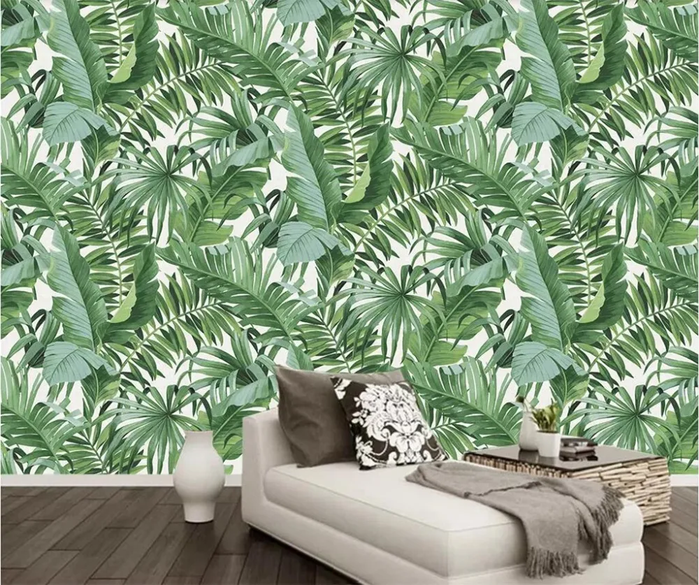 

beibehang Custom Wallpapers 3d Photo Stereo Murals Hand Painted Tropical Rainforest papel de parede Plant Background Wall paper