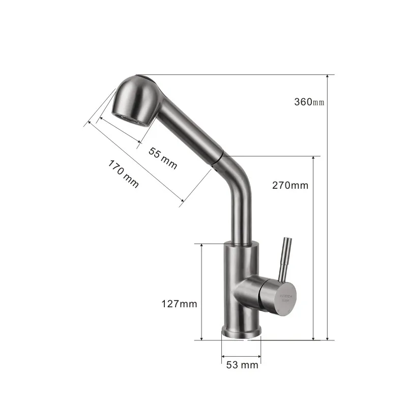 IVRICH Pull Out Spring Kitchen Faucet 2 Mode Handheld Drawable Sprayer kitchen tap Stainless SUS304 Sink kitchen mixer VR1802