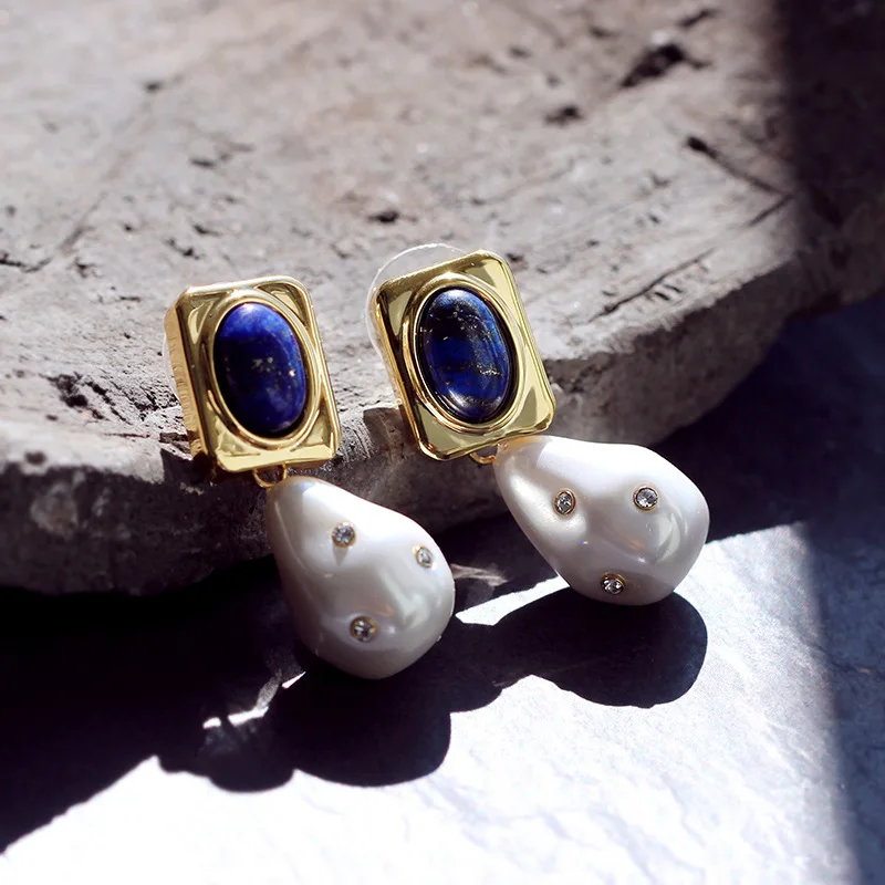 

Gold Stud Earrings Drop Baroque Earring Female 2018 Dangle Earrings for Women Pearl Korean Earring Jewelry Oorbellen Pendientes