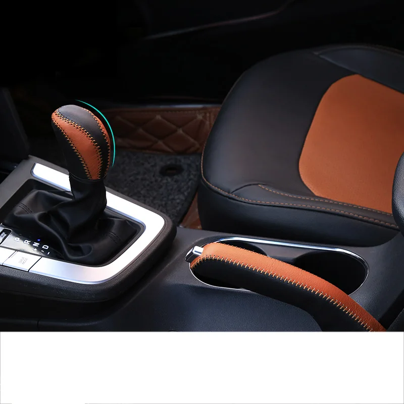 Lsrtw2017 Кожаный Автомобильный рычаг переключения передач крышка ручного тормоза для hyundai elantra