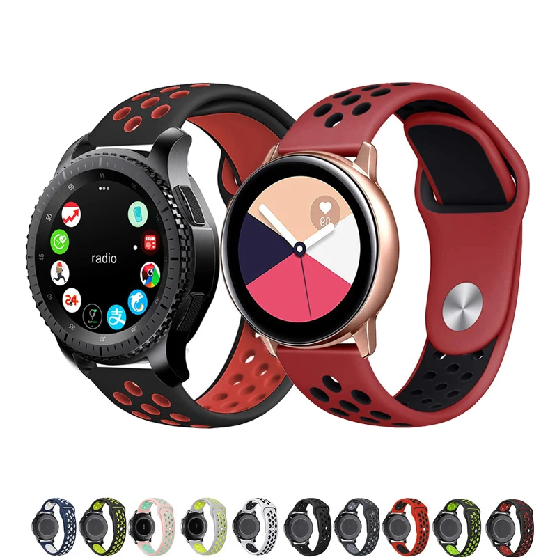 20 мм/22 мм ремешок для samsung galaxy gear S3 frontier watch 46 42 active 2 huawei gt силиконовый браслет |