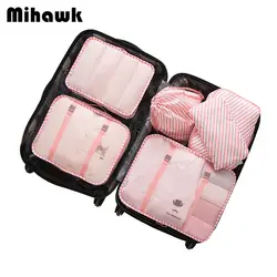 Mihawk 6 шт. комплекты дорожных сумок макияж пыле одежда сортировки обуви Макияж водостойкие сумка для гаджетов Организатор чемодан интимные