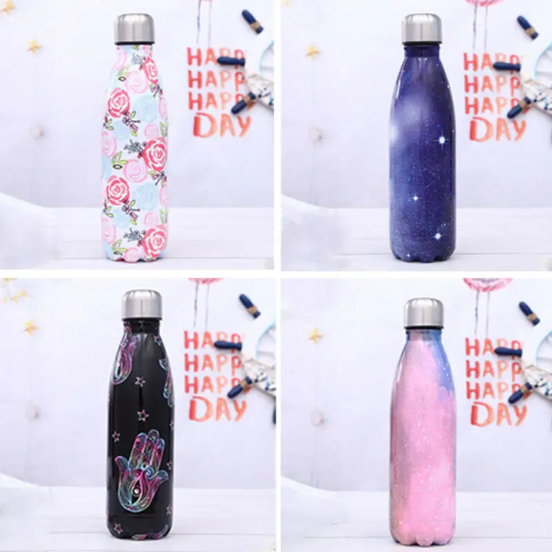 

Household stainless steel vacuum flask hot water drink bottle flask star pattern thermos