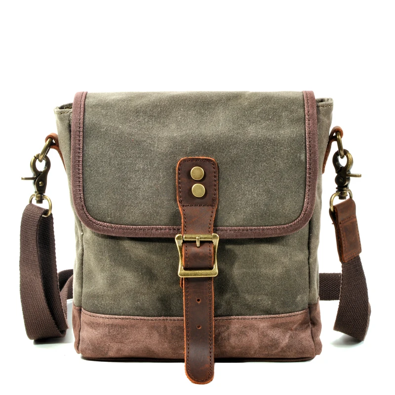OliveGreenwaxedCanvasEverydayPurseSlingShoulderBag.jpg