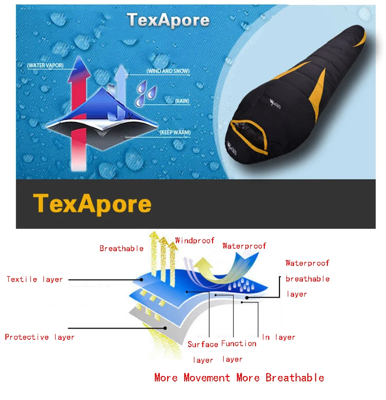 Outono e Inverno à Prova Múmia ao ar Branco para Baixo Bolsa de Dormir Beckles Novo Dwaterproof Água Quente Livre Ganso Acampamento Adulto 600g-2500g 4 Cheap Sacos de dormir