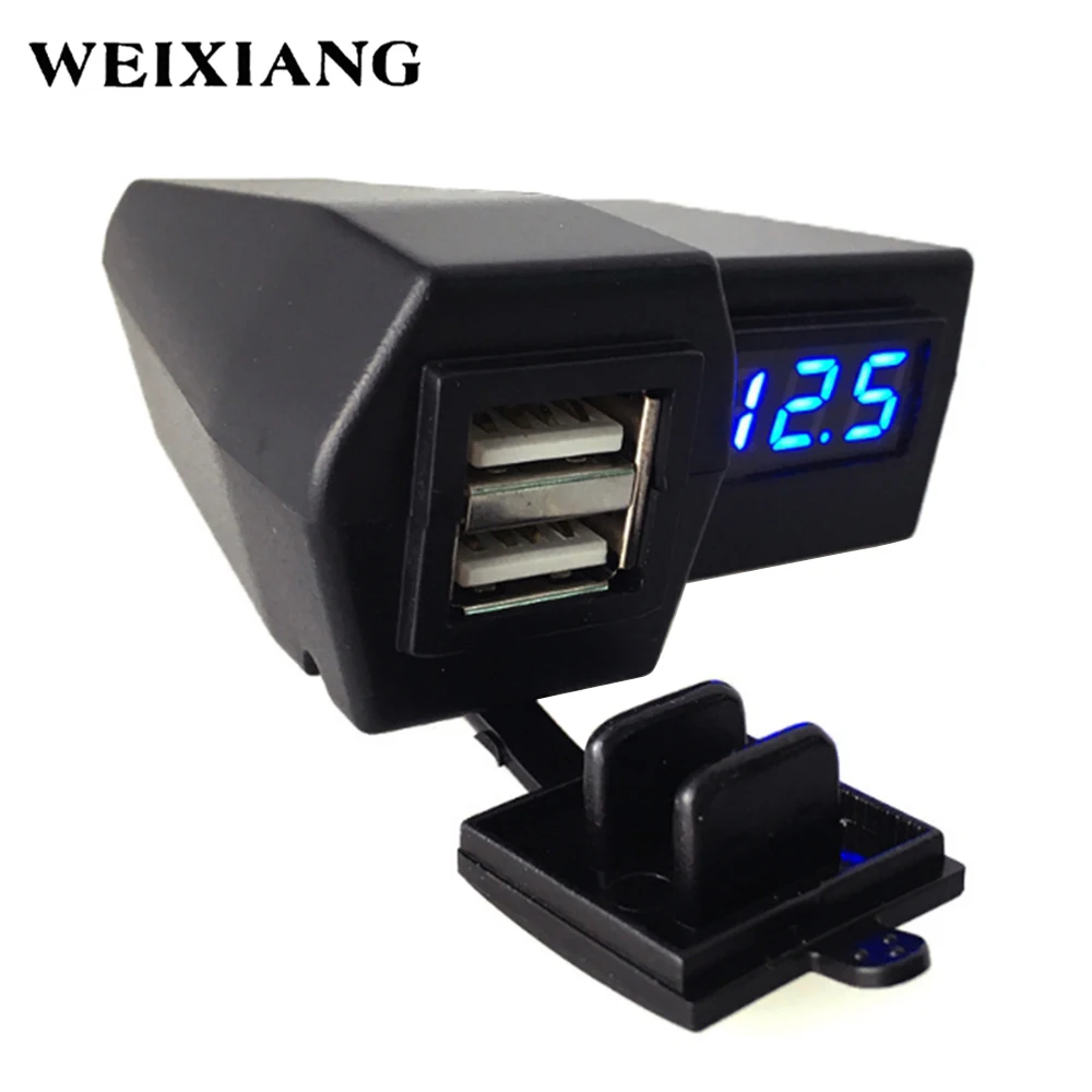 

5V 3.1A Motorcycle Dual Power Port USB Charger Charging Adapter with Voltmeter On/Off Switch For Apple iPhone 7 Plus 6S 6 SE 5S