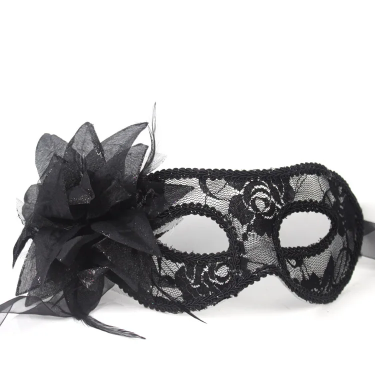 Mysterious Venetian Masquerade feather Eye Mask Costume Party Eye Mask white