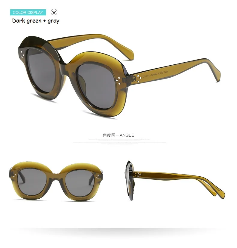 Брендовые ретро солнцезащитные очки, женские сексуальные роскошные брендовые дизайнерские солнцезащитные очки, женские очки с заклепками, большая оправа, стильные очки UV400