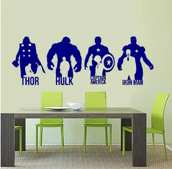 

DIY 3D Acrylic Wall Sticker Movie The Avengers persons wall art picture of boys room wall decoration