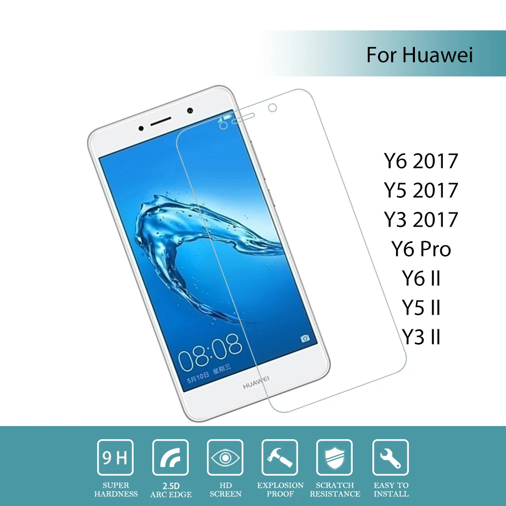 Для Huawei Y3 Y5 Y6 Y7 2017 II закаленное стекло 5 дюймов 9H 2.5D Защита от царапин Премиум