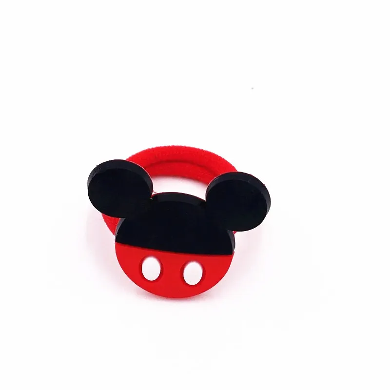 

1PCS Cute Mickey PVC Head Wear High Quality Princess Elastic Hair Band Nylon Soft Rubber Rope For Girls Gifts