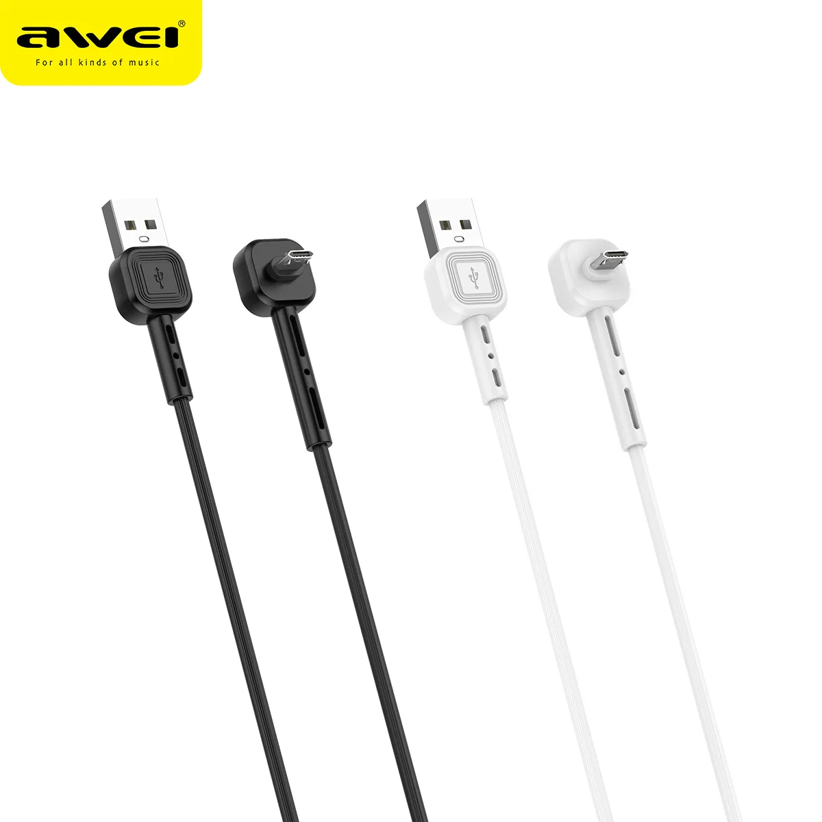 

AWEI CL-67 new Android USB data cable Right angle 90 degree curved mobile game charging line bracket