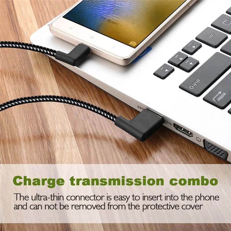 0 2/1/2 м L образный разъем USB Type c зарядный кабель угол 90 градусов нейлоновая оплетка