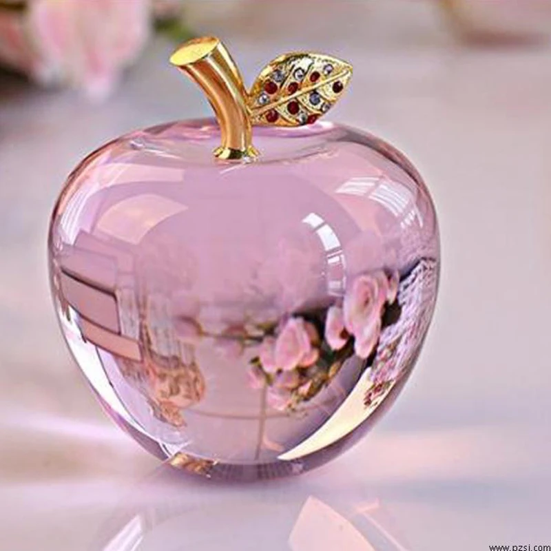 80MM Crystal Apple Paperweight Wedding Decoration Crystal Ball Craft Home Decoration