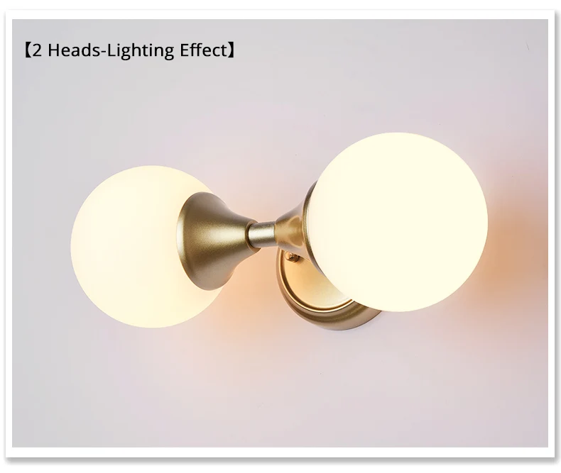 2 PCS Lampshade E27 Светодиодный светильник бесплатно) современный светодиодный настенный светильник 1/2, настенный светильник для дома/зеркальный стеклянный светильник для спальни/ванной комнаты, золотой лестничный светильник - Цвет абажура: 2 PCS Lampshade