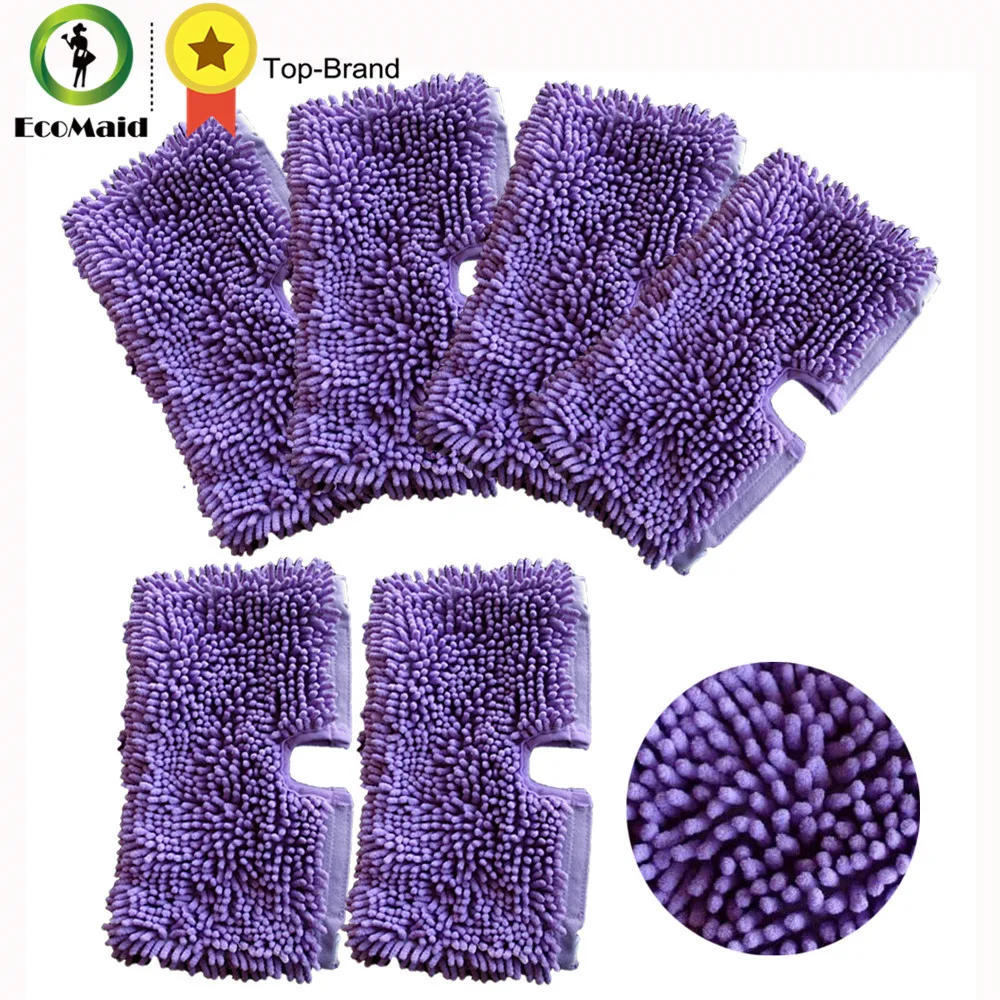 6pcs Purple Microfiber Cleaning Mop Pads for Shark Floor Steamer Replacement Cleaning S3550