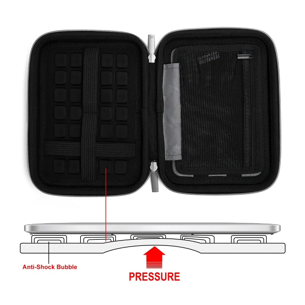 BAGSMART New Hard Drive Case Shockproof External DVD Drives Carrying Bag Travel Electronic Organizer Bag BAGSMART New Hard Drive Case Shockproof External DVD Drives Carrying Bag Travel Electronic Organizer Bag