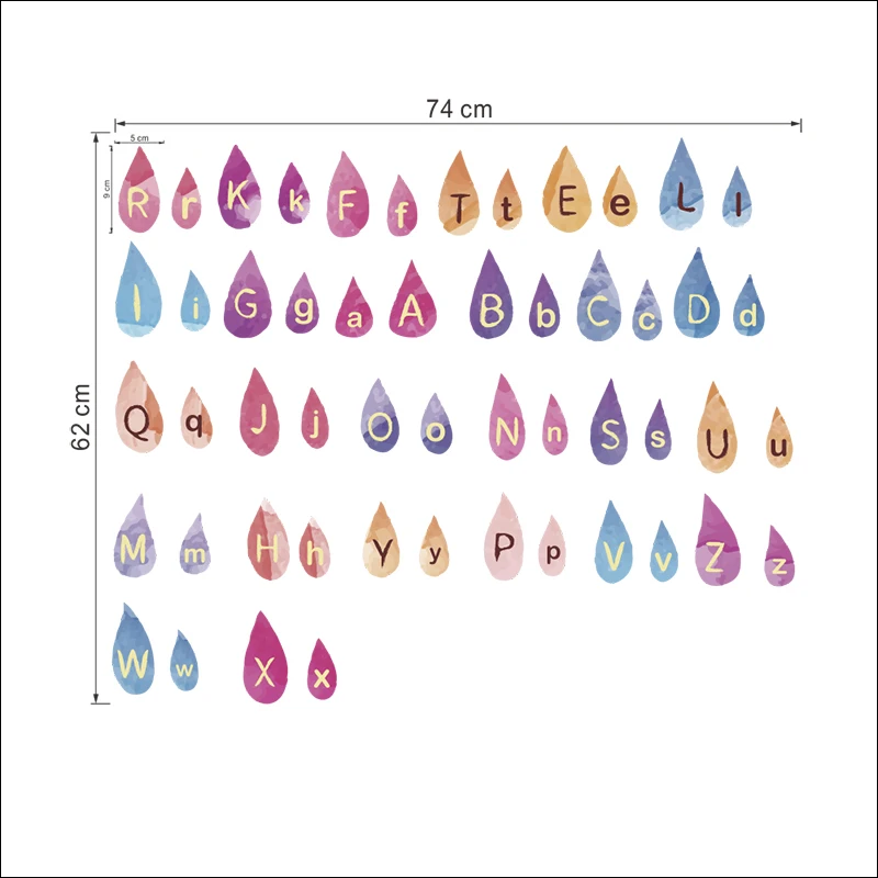 Water Droplets Alphabet Wall Stickers A To Z 26 English Letters Wall Art Decal For Kids Room Classroom PVC DIY Home Decoration Water Droplets Alphabet Wall Stickers A To Z 26 English Letters Wall Art Decal For Kids Room Classroom PVC DIY Home Decoration