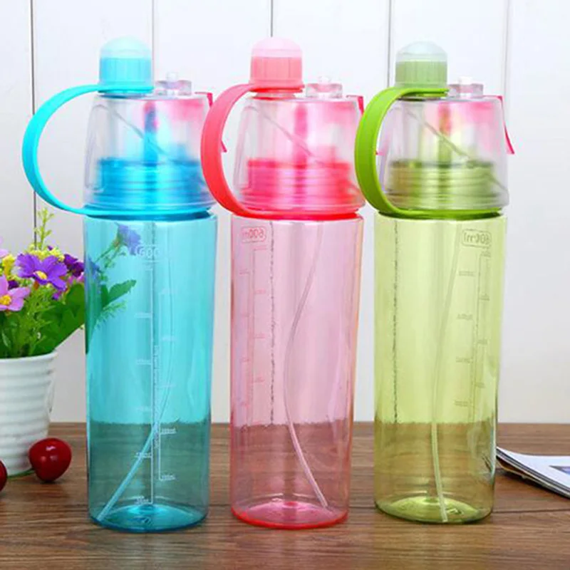 400ml/600ml Spray Water Bottle Sprayer Portable Outdoor Cycling Sports Bottle Space Pot Travel