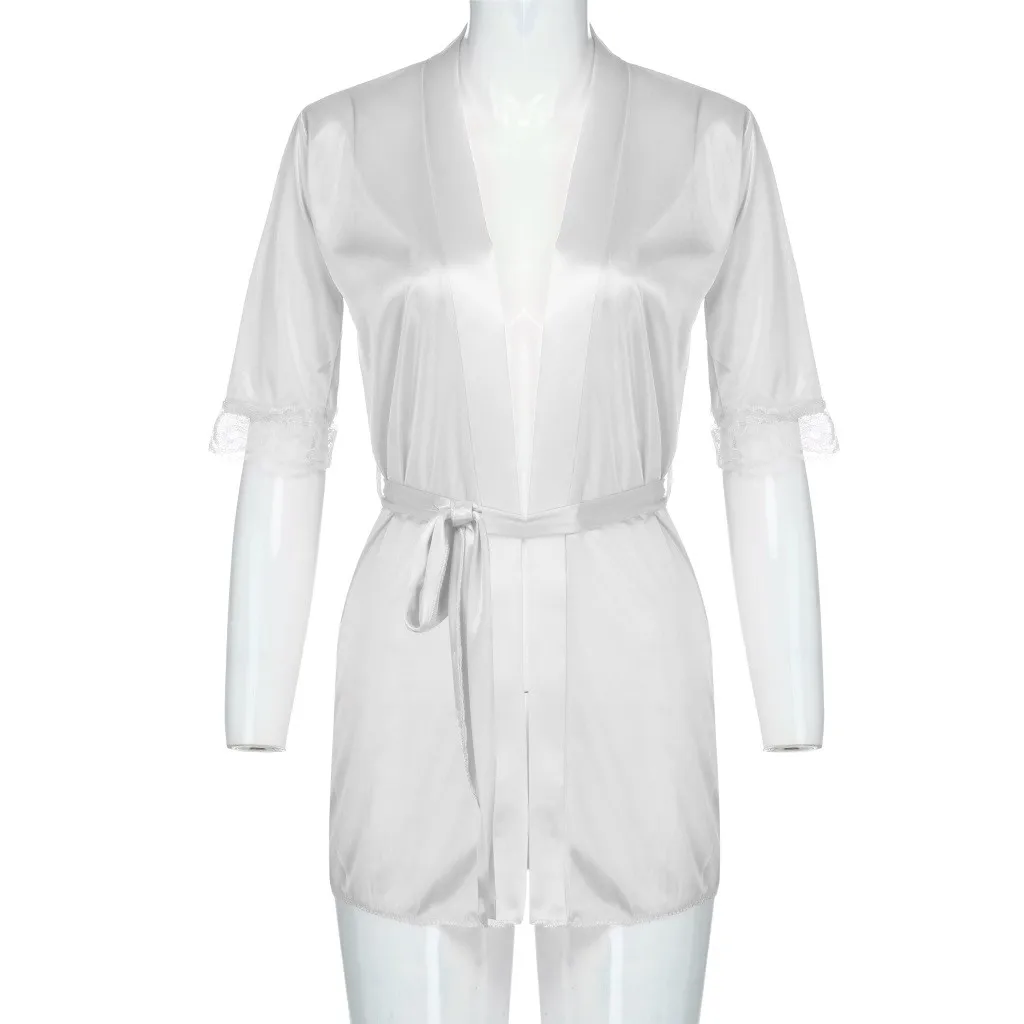 KLV/ новая модель купального костюма «Для женщин пикантные женские гетры с кружевами из шелка, нижнее белье, одежда для сна, ночная рубашка халат платье# Z5