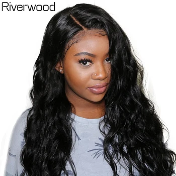 

Riverwood Hair Lace Front Human Hair Wig For Black Women 150% Density Remy 360 Lace Frontal Wig With Baby Hair Body Wave Wigs