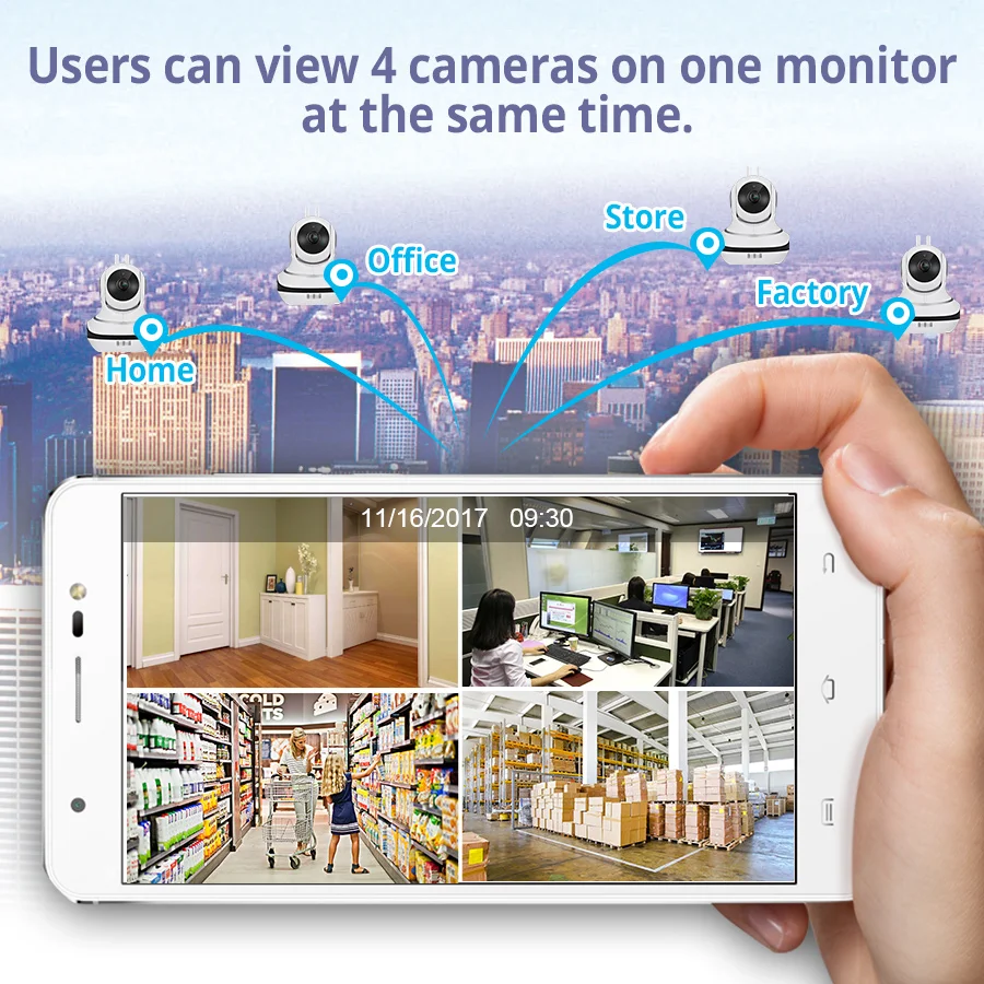 Fuers 1080P HD WiFi камера беспроводная видеонаблюдения с облачной камерой ночного