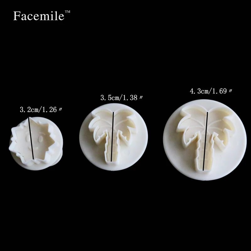 Facemile 3 шт./компл. Palm Tree штамп линейка Торт Cookie Cutter Fondant украшения Инструменты 04033