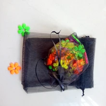 50 шт. 15*20 см черная подарочная Сумка из органзы стенд для ювелирных украшений сумки Сумка на шнурке для браслетов/ожерелья Мини сумка из пряжи