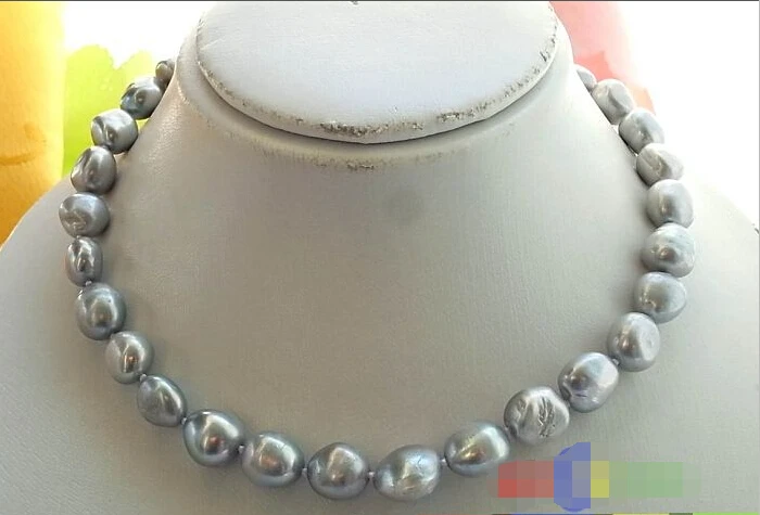 

Free shipping >>>>>LUSTER 17" 13MM GRAY BAROQUE FW CULTURED PEARL NECKLACE
