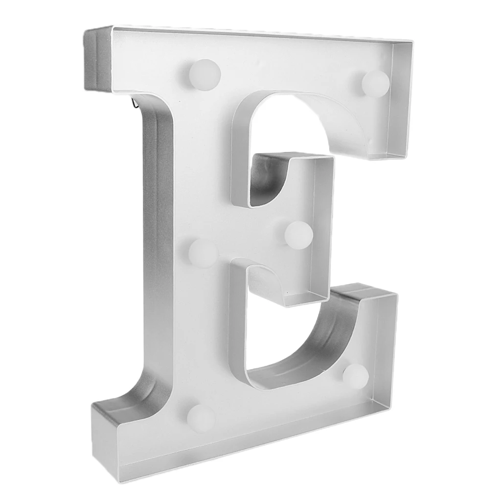 

30cm Silver LED Letter Light Vintage Circus Alphabet Night Light Sign E Castle Garden Hotel Sign Light E