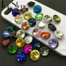 TopStone – strass fantaisie en cristal Rivoli, 35 couleurs, 6 à 18mm, pour la fabrication de bijoux