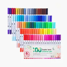 24/36/48/60/80/100 Цвет маркер для рисования набор двуглавый мягкая ручка для рисования манга акварельные Маркеры Ручка Школьные наборы для рисования