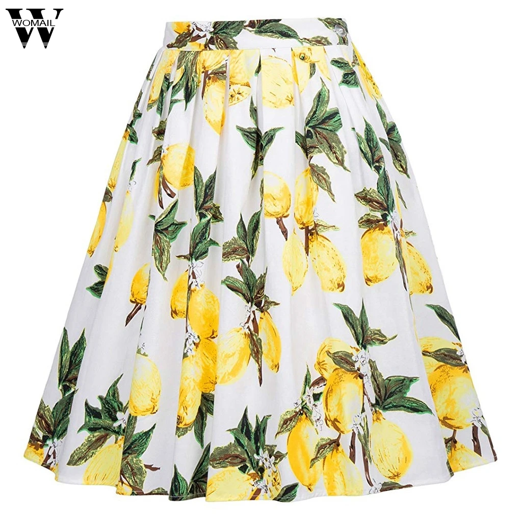 Женская юбка, женская летняя повседневная юбка-пачка на талии, юбка средней длины с принтом, юбка с высокой талией, модная новинка, Прямая поставка M27