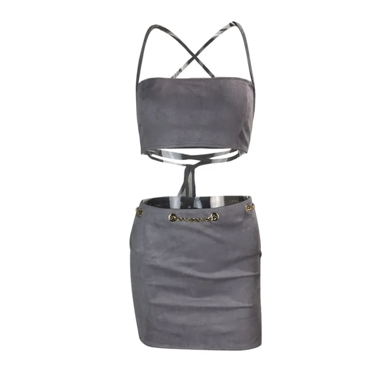 Summer New Fashion woman tracksuit Women Sexy bandage Bra Top Boob Tube Bandeau Mini Skirt Set Suit Women 2 piece set 3D07 (5)