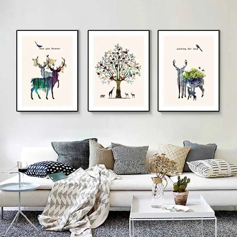 

Nordic Modern Simple Corridor Corridor Beckon Feng Shui Restaurant Decoration Painting Door Sofa Background Wall Painti No Frame