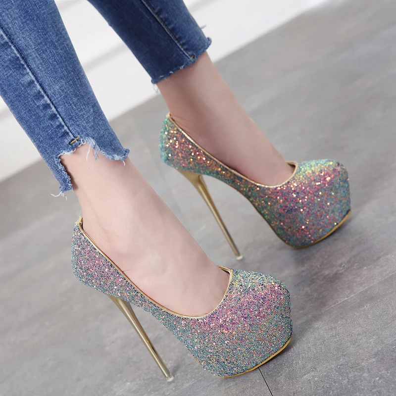 High heels 16cm stiletto super high heel shoes sexy nightclub banquet shoes large size high heels..