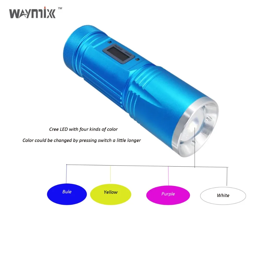Colore variabile della luce ricaricabile torcia con 4 Cree LED disegno speciale torce per la pesca utilizzato da batteria in Colore variabile della