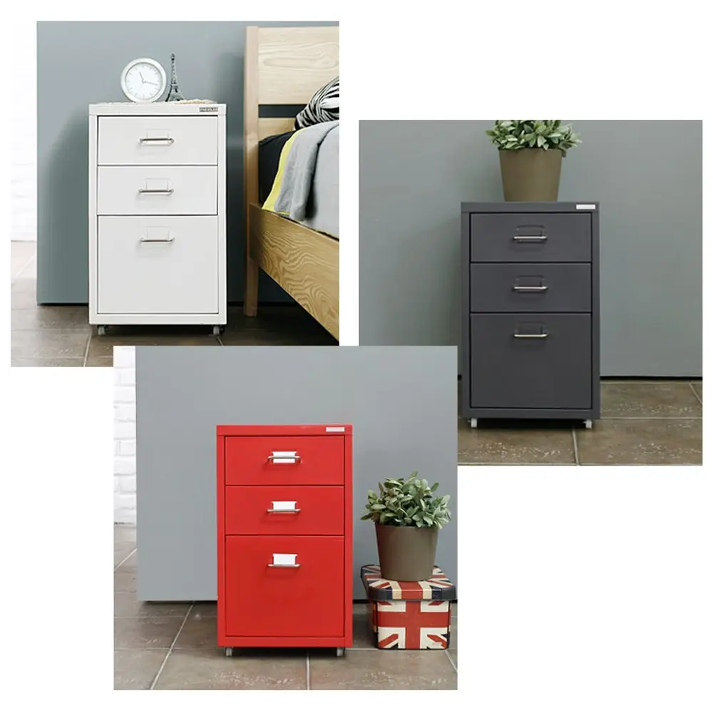 iKayaa Metal Drawer Filing Cabinet Detachable Mobile Steel ...
