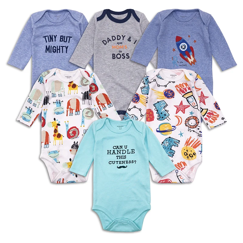 

6pcs/lot Baby Bodysuit cotton Long Sleeve Cartoon Baby Boy Clothes Toddler Boy Playsuit Jumpsuit Infant Outfit Newborn Clothing