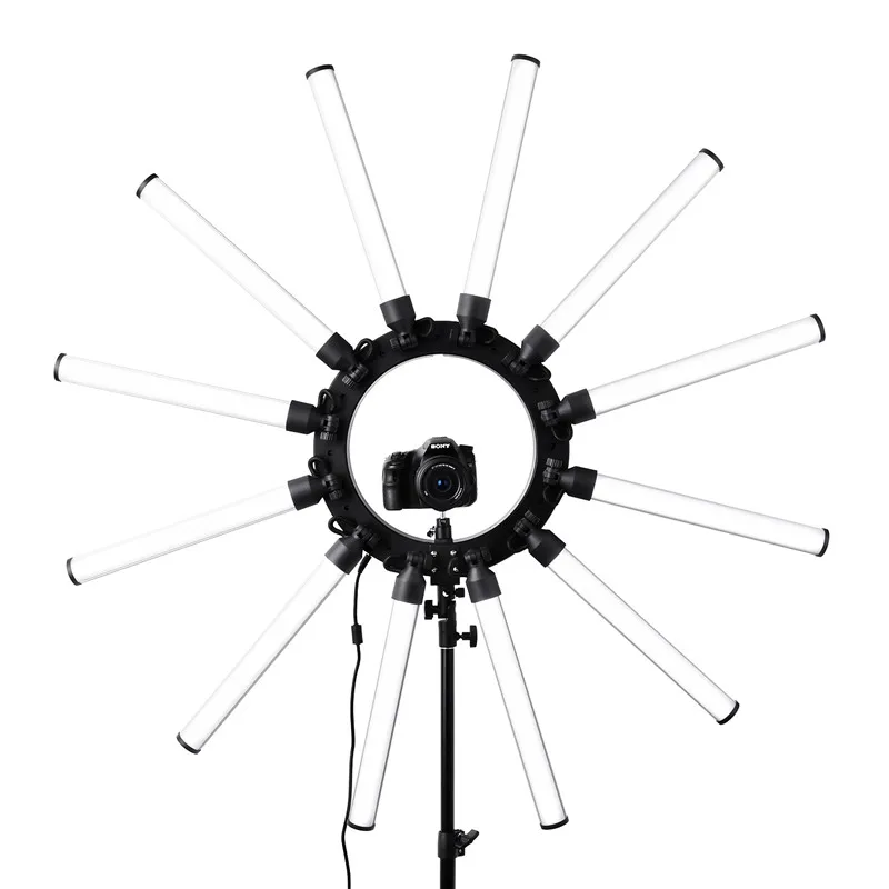Fosoto TL-1800S фотографический светильник ing с регулируемой яркостью 3200-5600K 12 трубок 672 светодиодов камера фотостудия Телефон Световая лампа для съемки