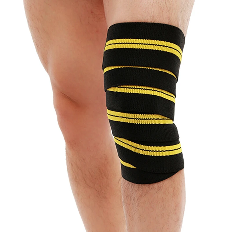  2 Pieces Professional Heavy Duty Weight Lifting Knee Support Compression Wraps for Weightlifting Po