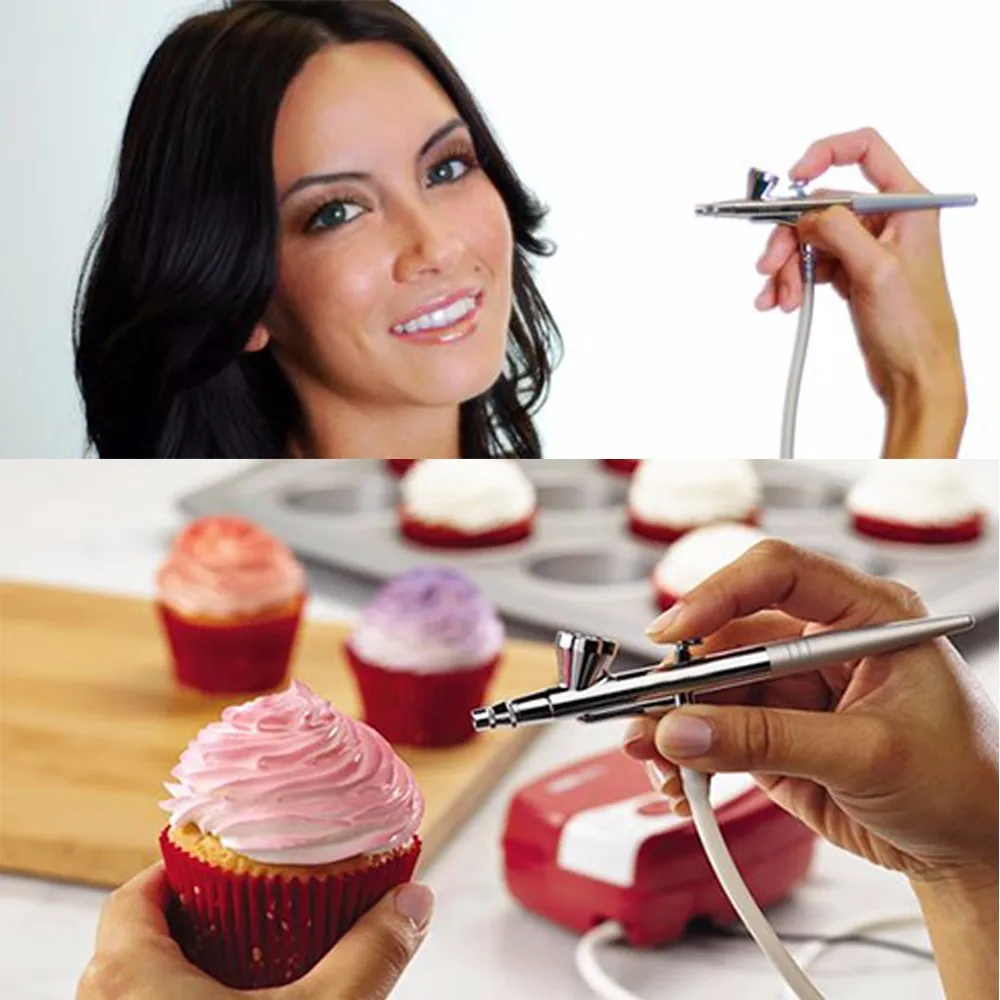 Pinkiou 0,4 мм Аэрограф, компрессор, набор для нанесения основы под макияж, Аэрограф, косметика для лица, Spay, ручка для ногтей, художественное окрашивание торта