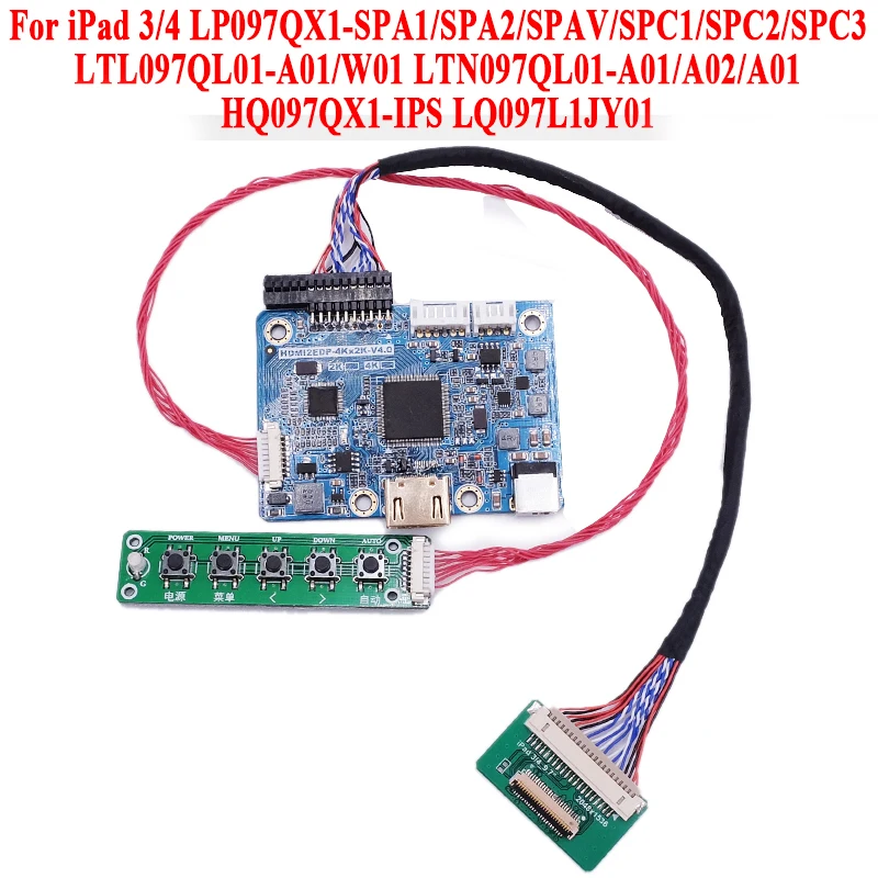 HDMI LVDS Controller Board for iPad 3 4 9.7' LP097QX1 SPA1 SPAV SPC1