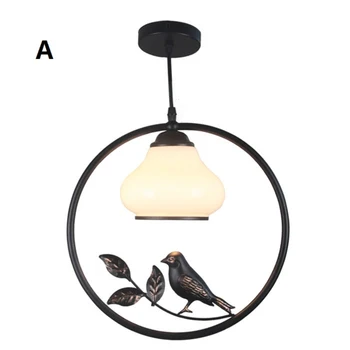

LeeHouzz Black Pendant Lights Balcony Loft Glass Home Hanglamp Nordic Kitchen Parlor Gold Birds LED Pendant Lamp Bedroom Lampe